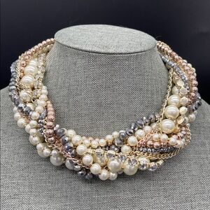 Loft Pearlized Torsade Necklace Braided Soft Hue